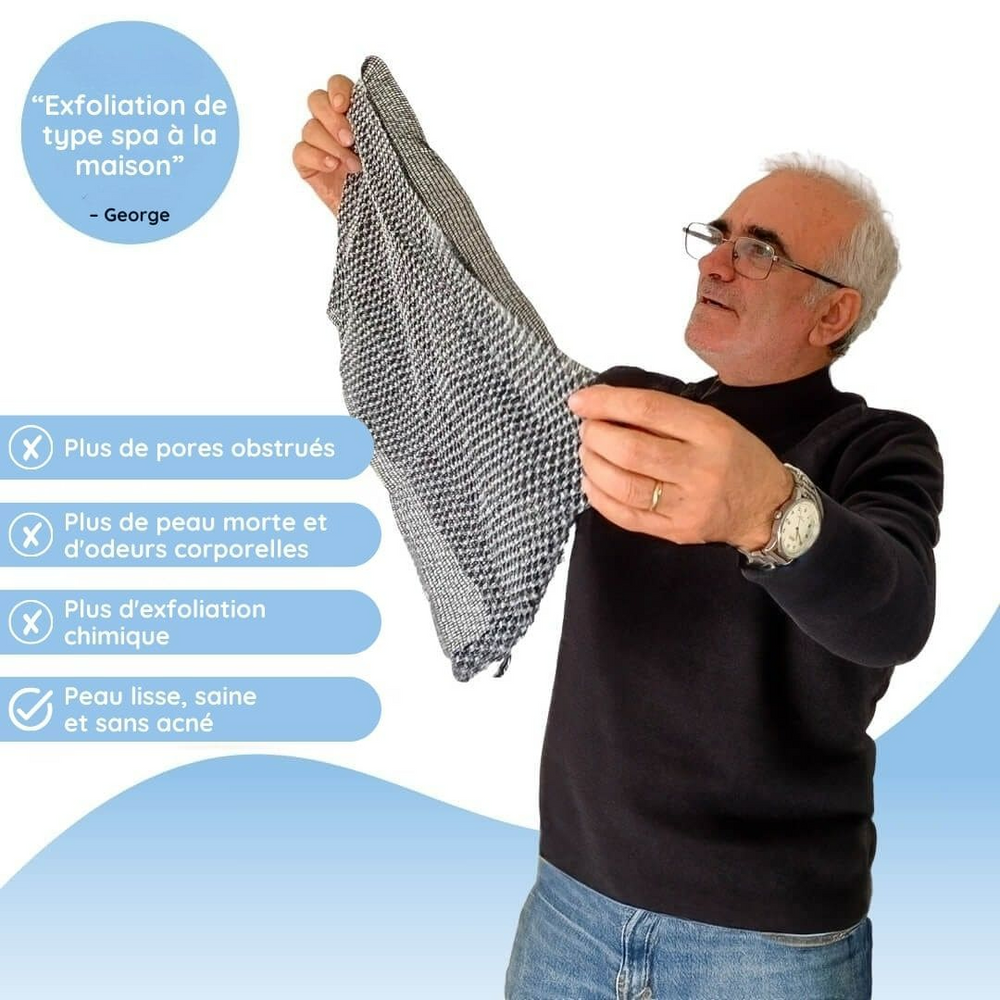 Exfoliating Shower Towel | Micro-Textured Surface for Deep Cleansing | Smoother, Brighter Skin for Shower or Bath Use 2