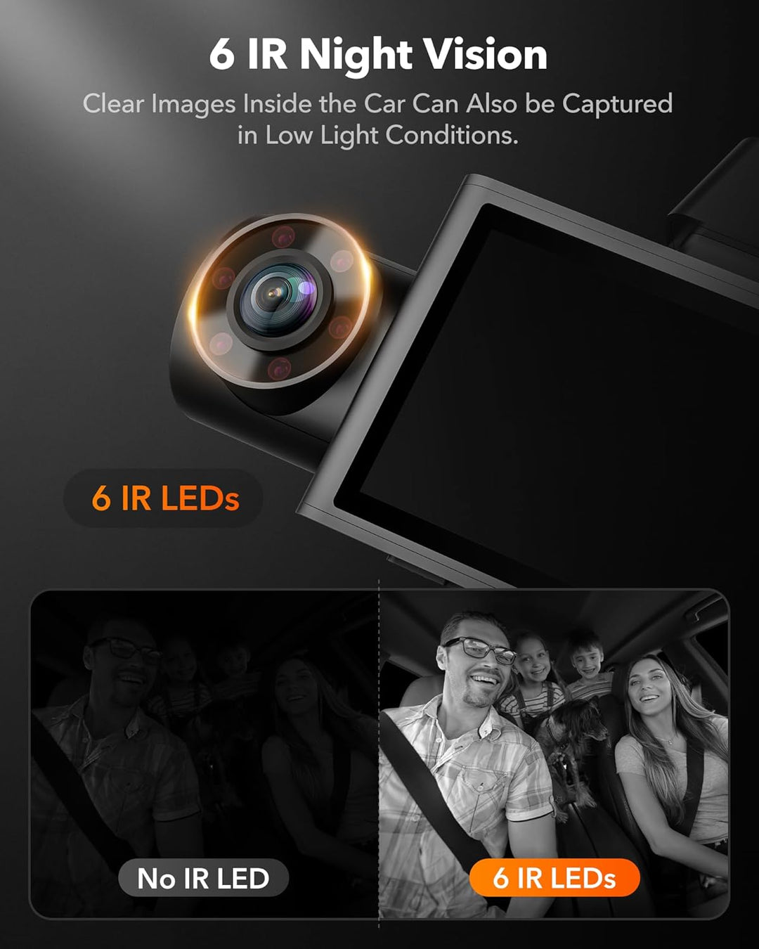 3-Channel Dash Cam | 4K Front | 1080P Rear &amp; Interior | Night Vision | GPS | WiFi | 32GB