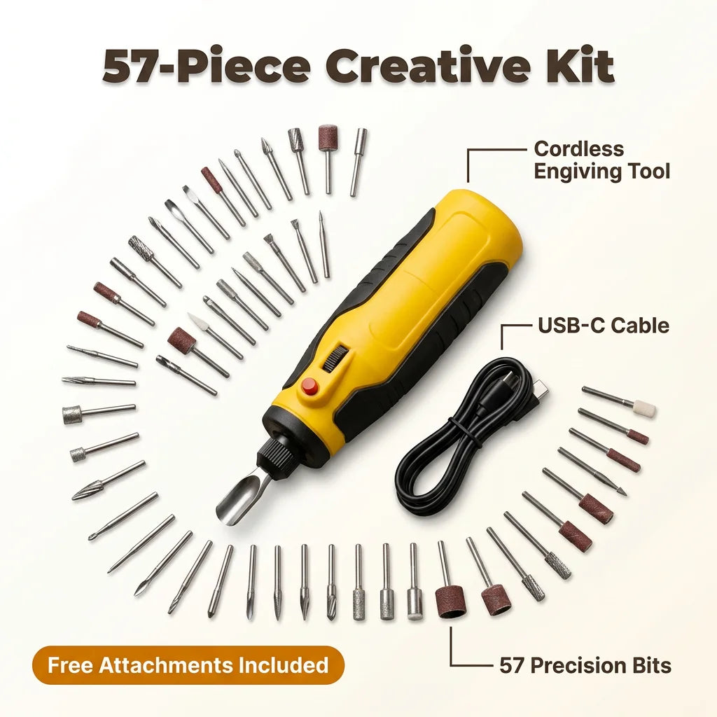 Cordless Rotary Carving Tool | Variable Speed Up To 12,000 RPM | Rechargeable Precision Engraver And Polisher For Detailed Work 3