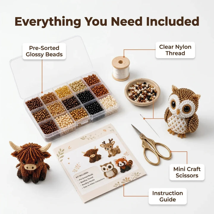 3D Bead Animal Craft Kit | Complete Beginner Kit with Tools &amp; Guide | Detailed Handmade Animal Figures for Home Décor Display 4