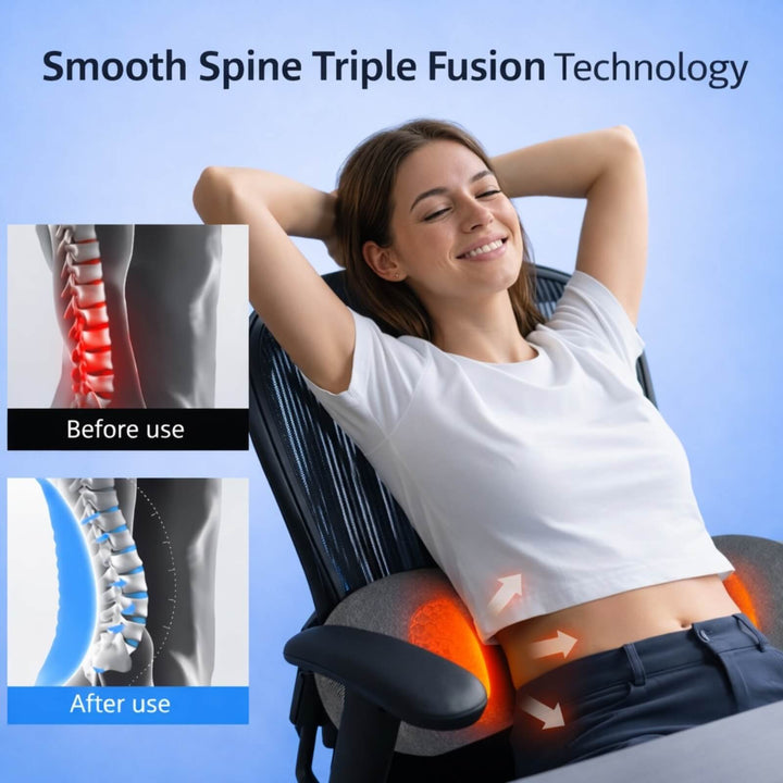 3-in-1 Heated Back Massager | Lumbar Support | Vibration | Heat Function | Electric