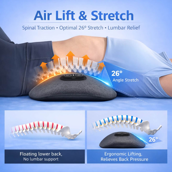3-in-1 Heated Back Massager | Lumbar Support | Vibration | Heat Function | Electric