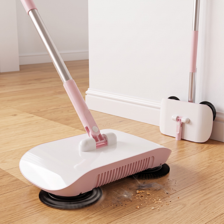 3-in-1 Household Sweeper | Twin Brushes, Manual Push