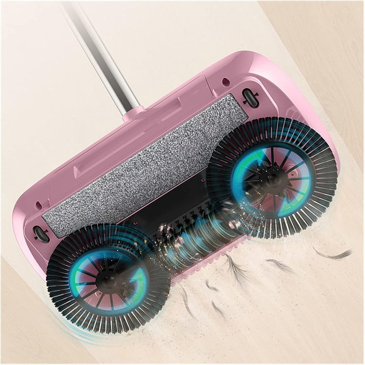 3-in-1 Household Sweeper | Twin Brushes, Manual Push
