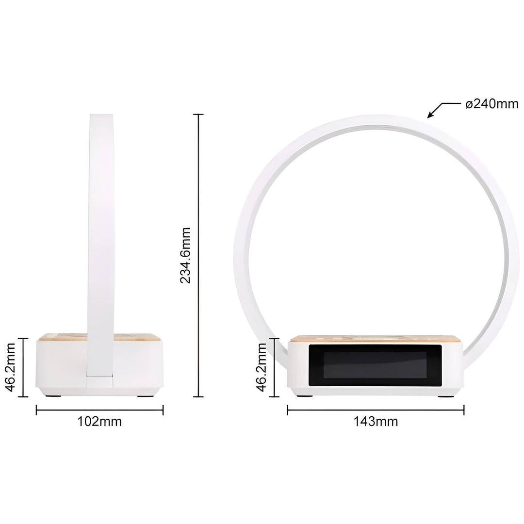 3-in-1 LED Table Lamp with Wireless Qi Charging | Built-In Alarm Clock &amp; Touch Control | Adjustable Brightness Levels