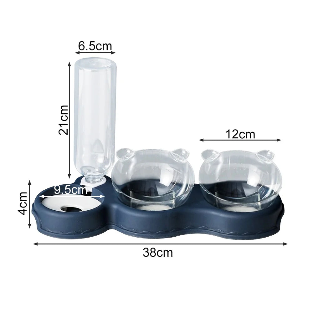 3-in-1 Pet Bowl Set | Automatic Water Dispenser Feeder
