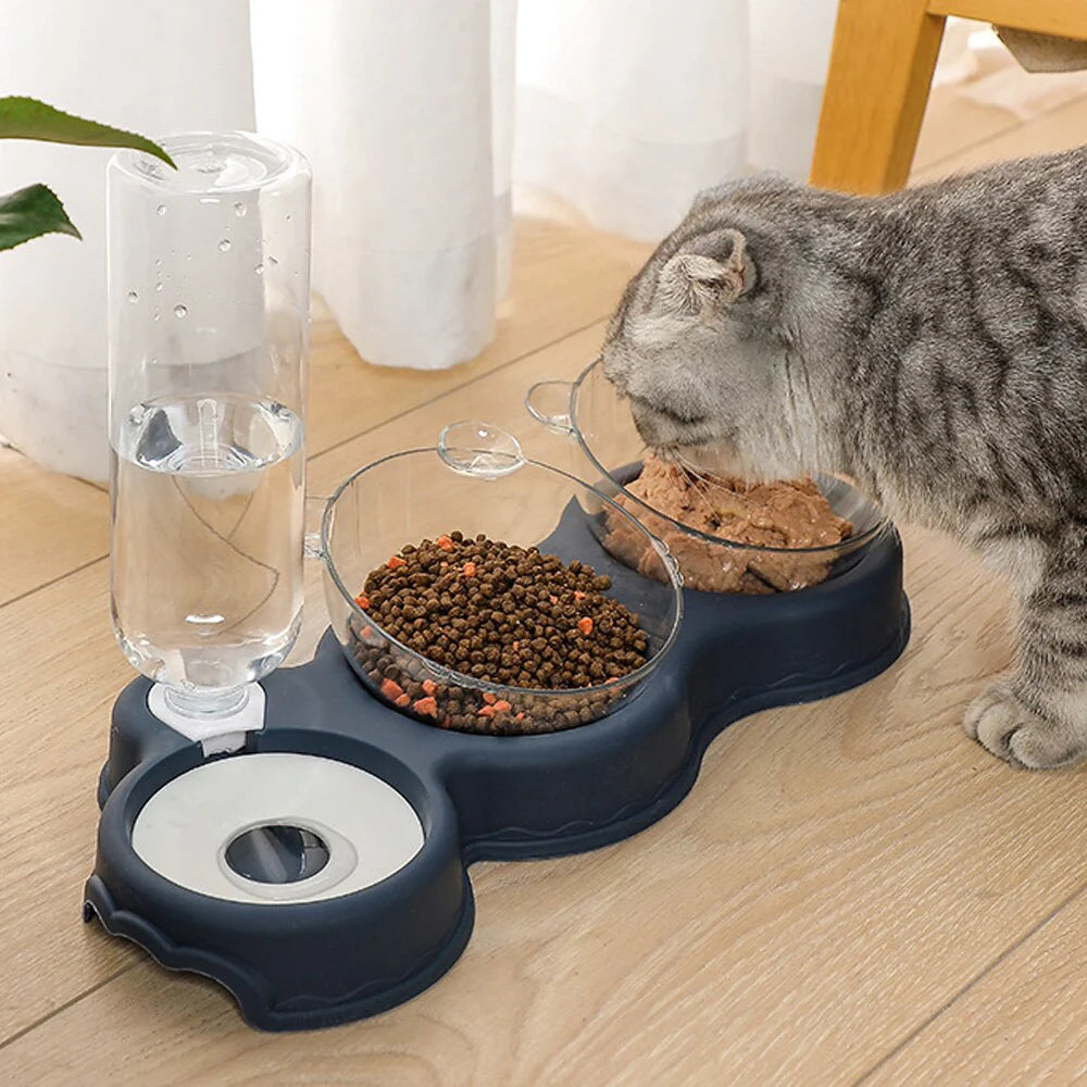 3-in-1 Pet Bowl Set | Automatic Water Dispenser Feeder