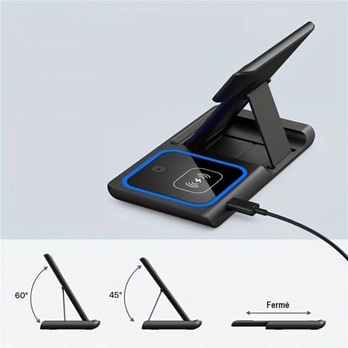 3-in-1 Wireless Charging Station for iPhone, Apple Watch and AirPods | Foldable Magnetic Stand | Charges 3 Devices at Once