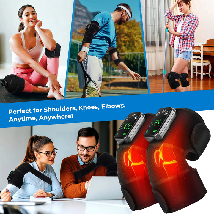 3-in-1 Wireless Heated Massager | Shoulder, Elbow &amp; Knee Relief | Heat &amp; Vibration | Rechargeable