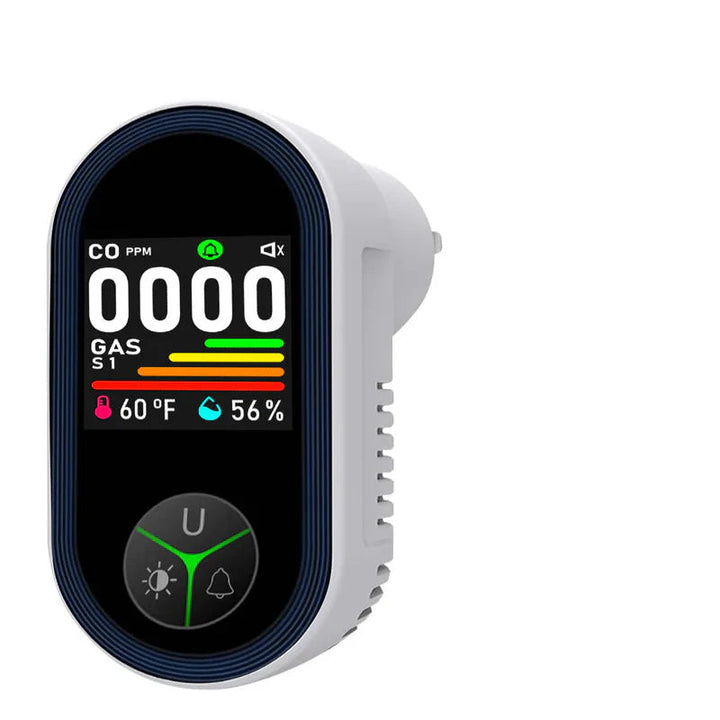 3-in-1 Carbon Monoxide Detector with Temperature and Humidity Display – Plug-In CO Alarm with 85 dB Alert, Color LCD Screen 3