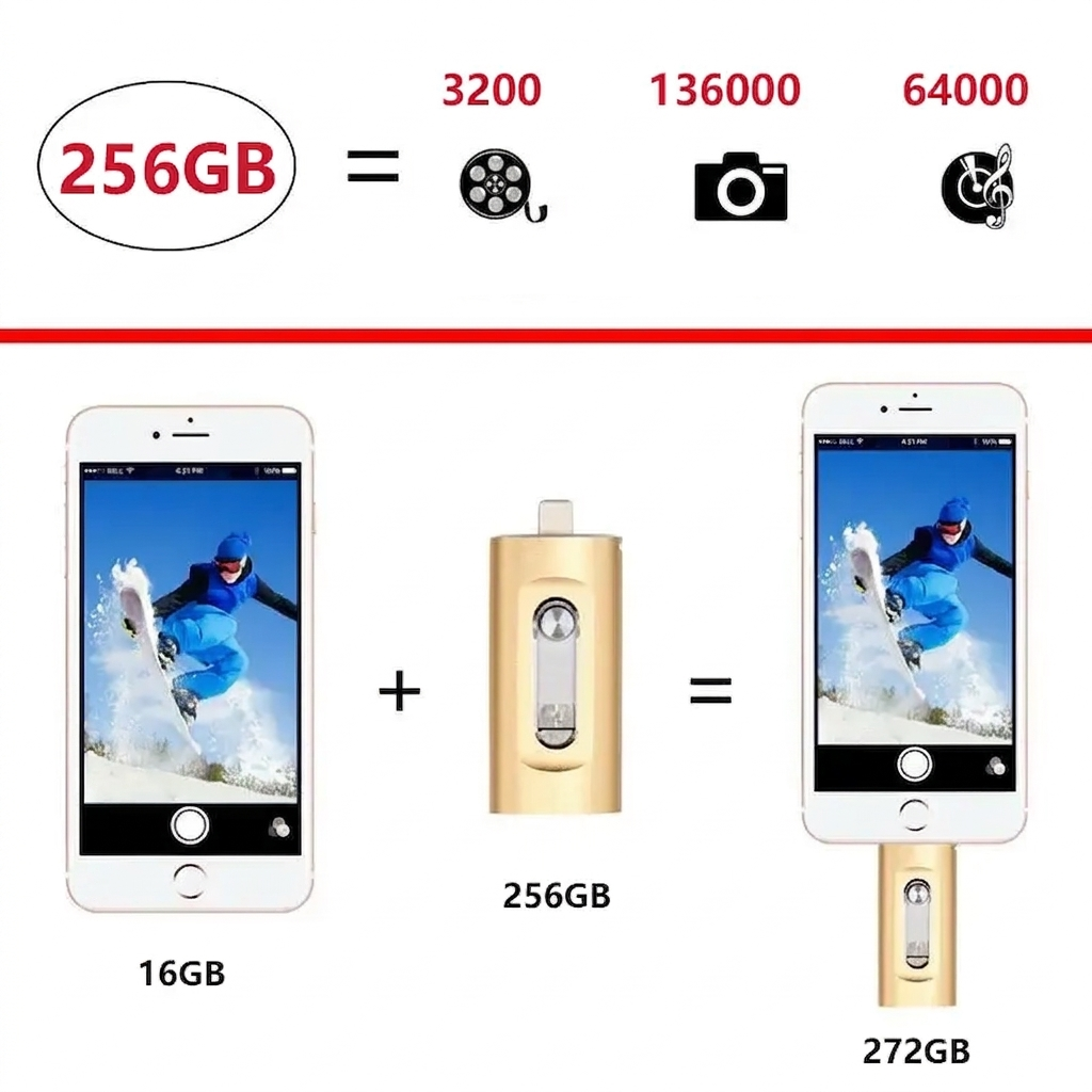 3-in-1 USB Drive — More Storage for iPhone, Android &amp; PC 6