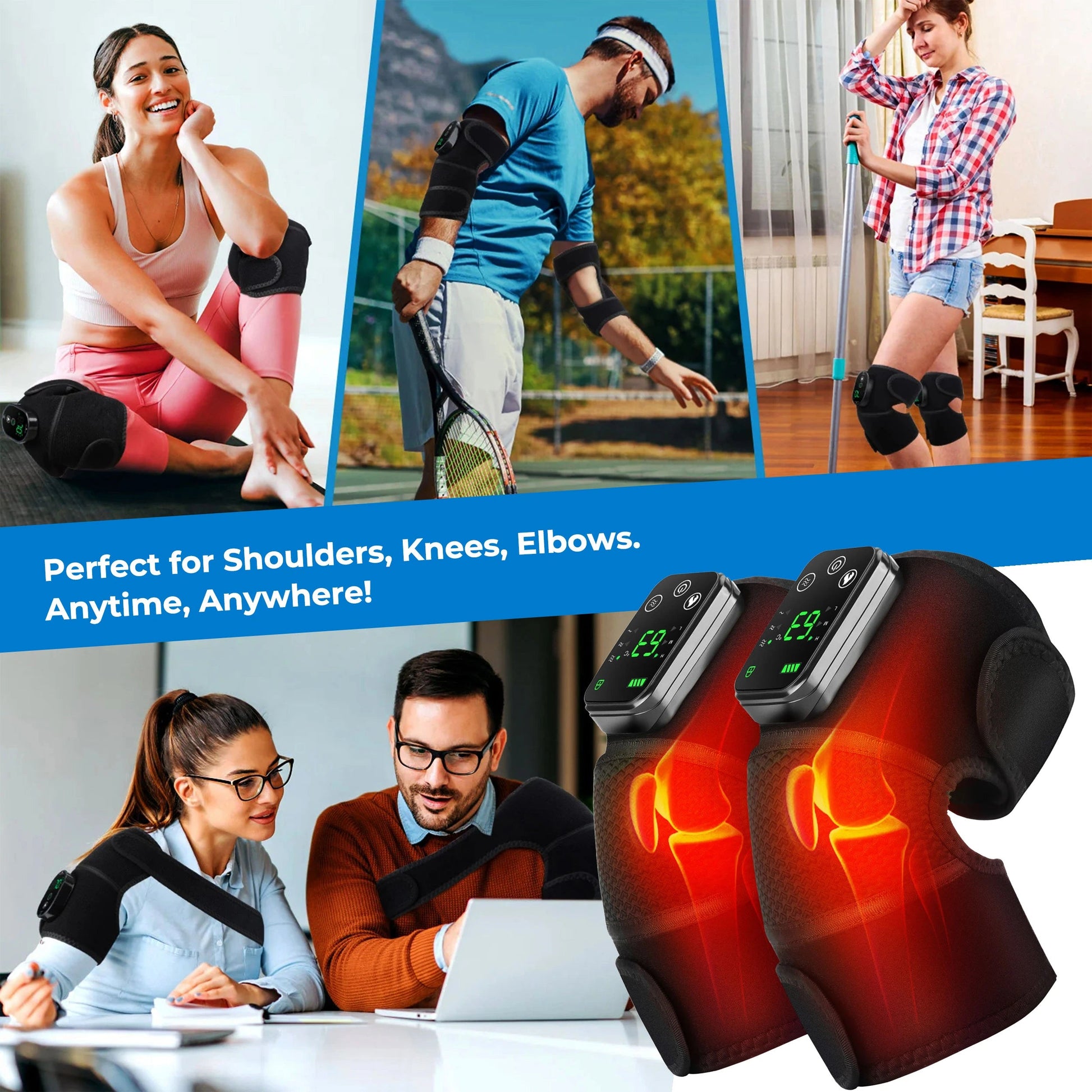 3-in-1 Wireless Heated Massager with Soothing Heat & Vibration | Ergonomic Design for Pain Relief 4