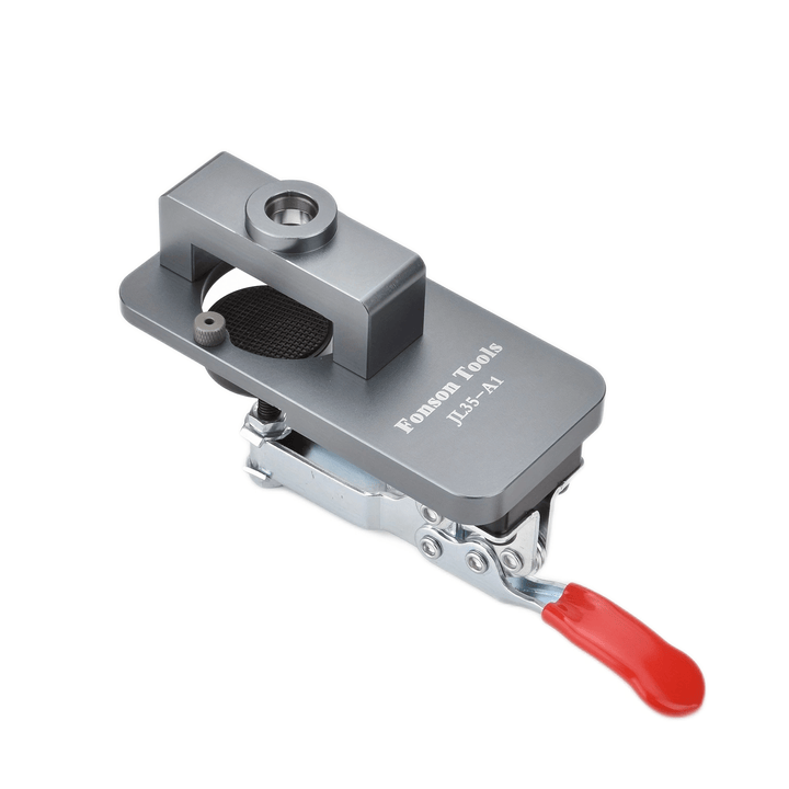 35 mm Hinge Drilling Template Aluminium | Quick-Clamp Jig | Includes Forstner Bit for Concealed Cabinet Hinges