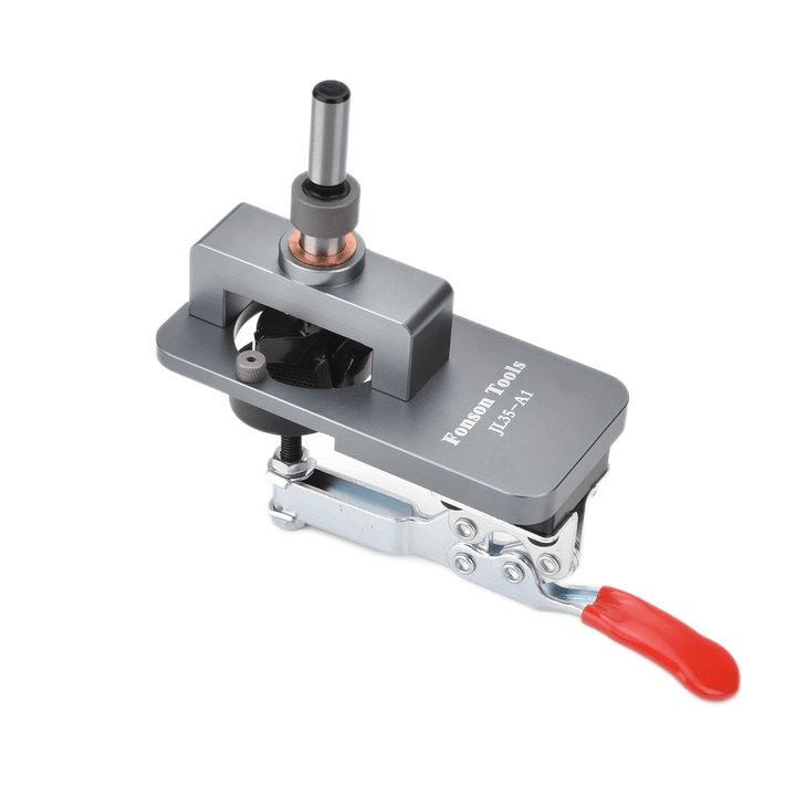 35 mm Hinge Drilling Template Aluminium | Quick-Clamp Jig | Includes Forstner Bit for Concealed Cabinet Hinges