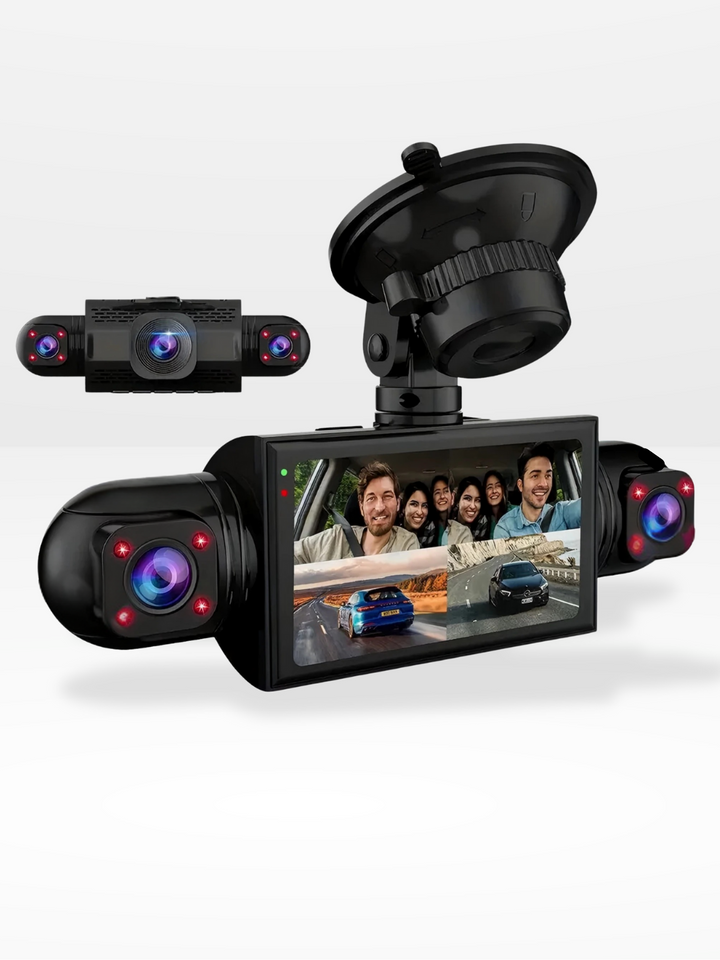 360° Dash Camera | 4 Wide-Angle Lenses | 1080P | Night Vision | G-Sensor | Loop Recording | Parking Mode