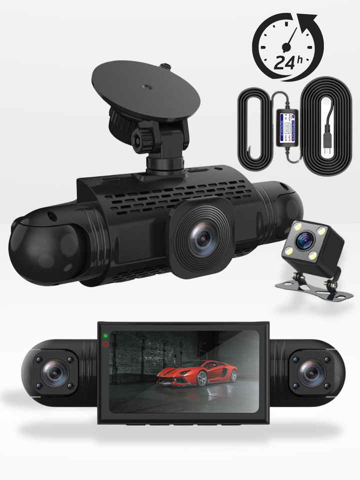 360° Dash Camera | 4 Wide-Angle Lenses | 1080P | Night Vision | G-Sensor | Loop Recording | Parking Mode