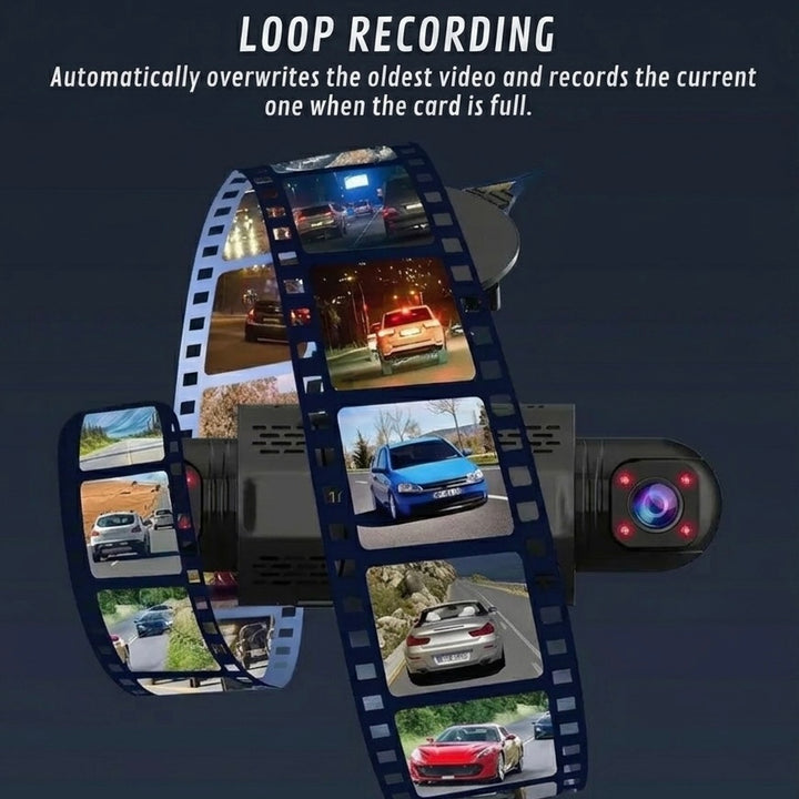 360° Dash Camera | 4 Wide-Angle Lenses | 1080P | Night Vision | G-Sensor | Loop Recording | Parking Mode
