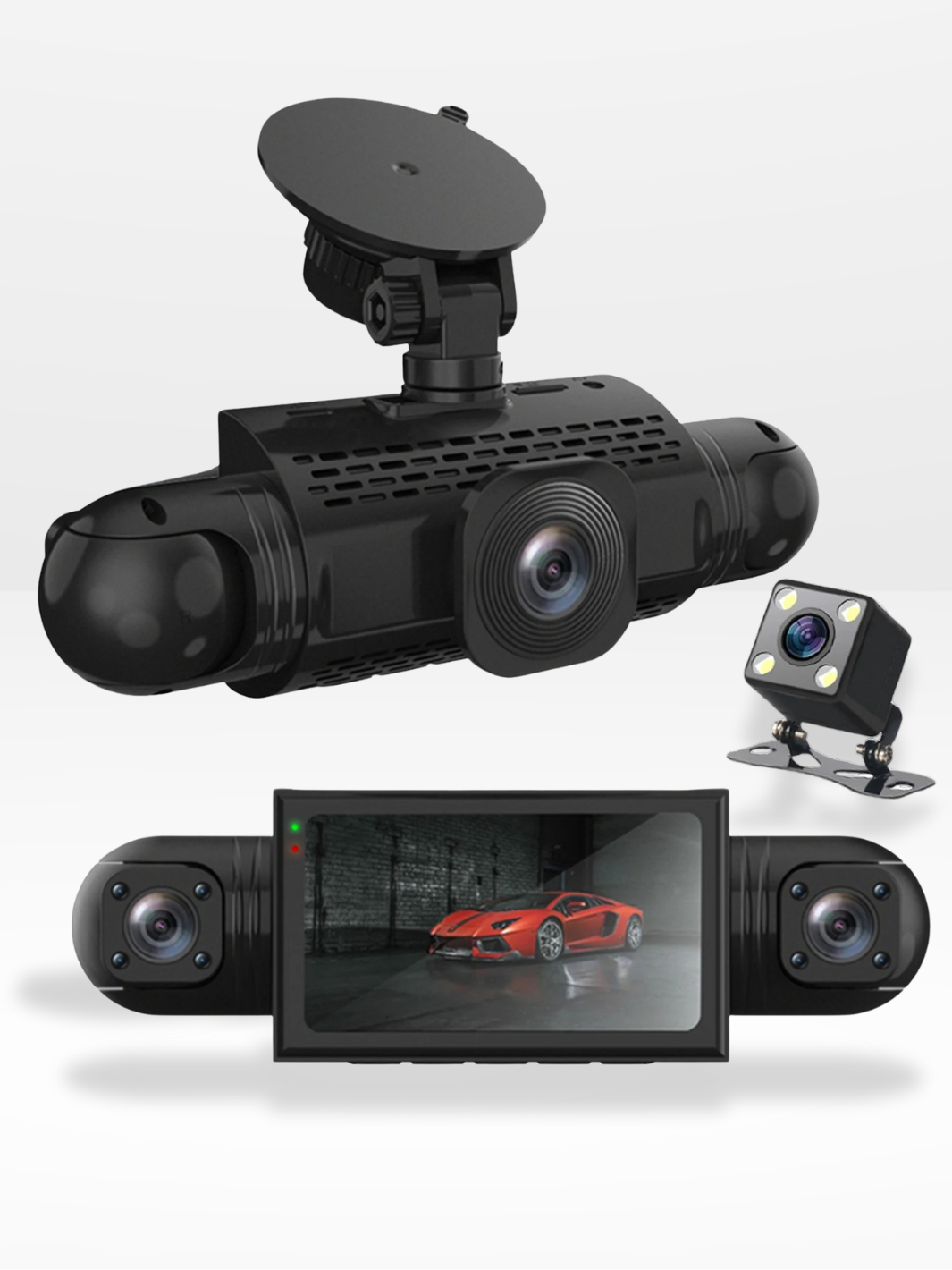 360° Dash Camera | 4 Wide-Angle Lenses | 1080P | Night Vision | G-Sensor | Loop Recording | Parking Mode