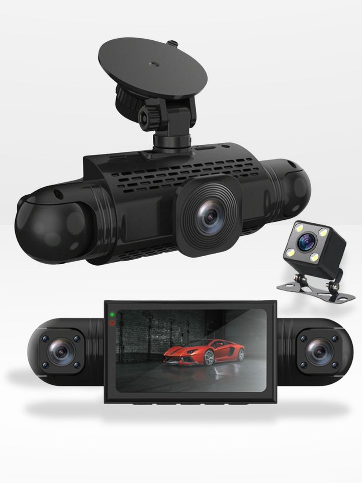 360° Dash Camera | 4 Wide-Angle Lenses | 1080P | Night Vision | G-Sensor | Loop Recording | Parking Mode