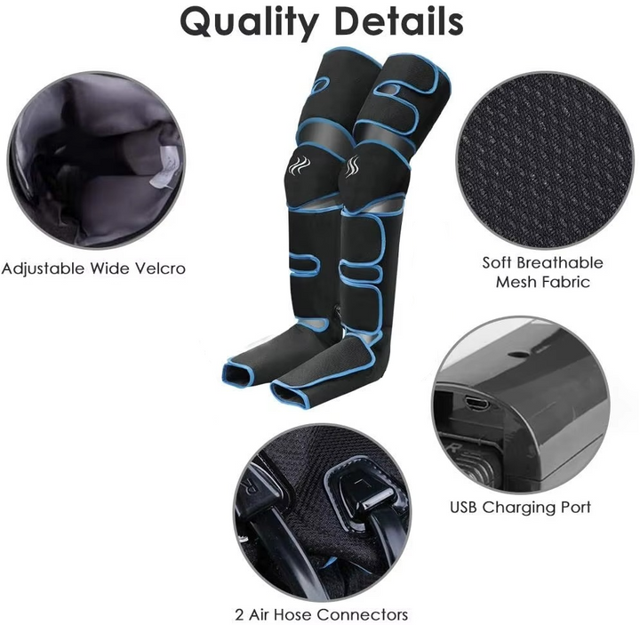 360° Leg Compression Massager with Knee Heat | Full Leg Coverage | Cordless | 6 Massage Modes