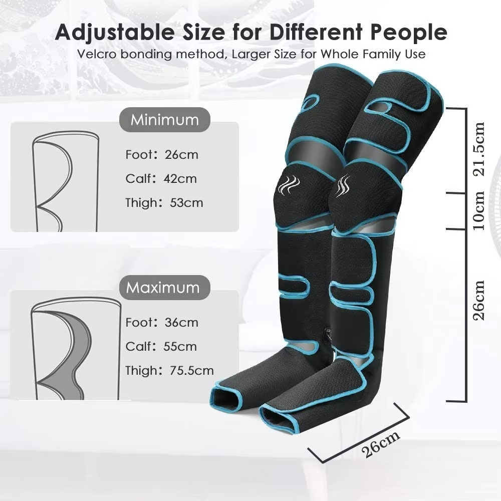 360° Leg Compression Massager with Knee Heat | Full Leg Coverage | Cordless | 6 Massage Modes