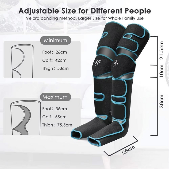 360° Leg Compression Massager with Knee Heat | Full Leg Coverage | Cordless | 6 Massage Modes
