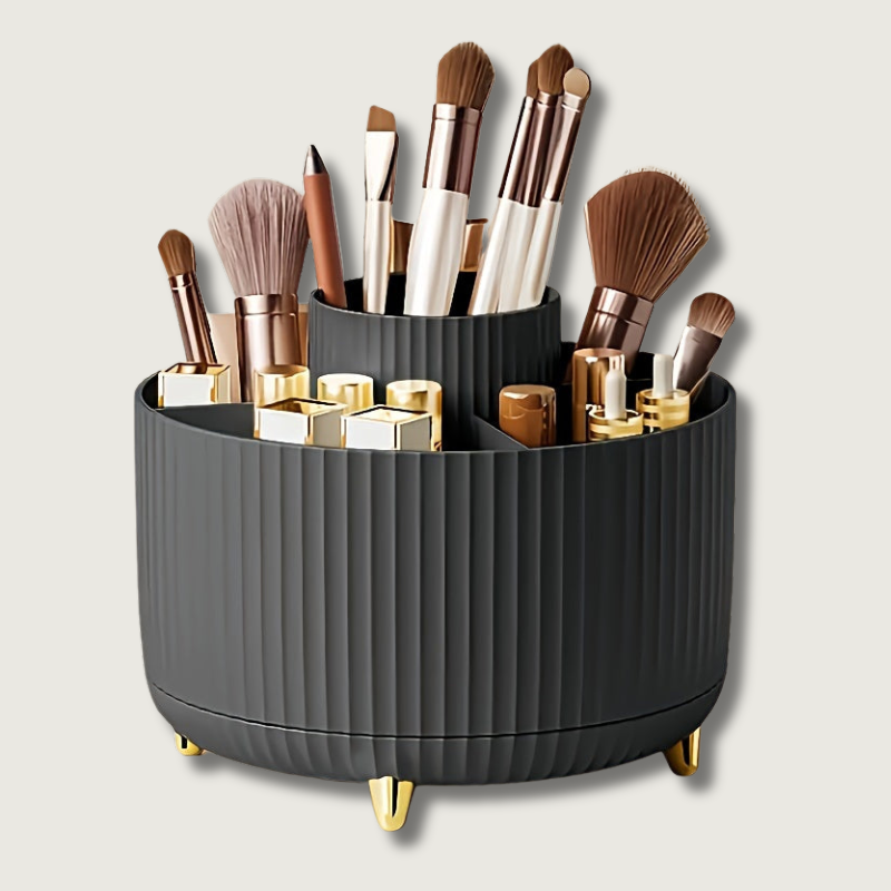 360° Rotating Cosmetic Organizer | Five Sections, Raised Feet