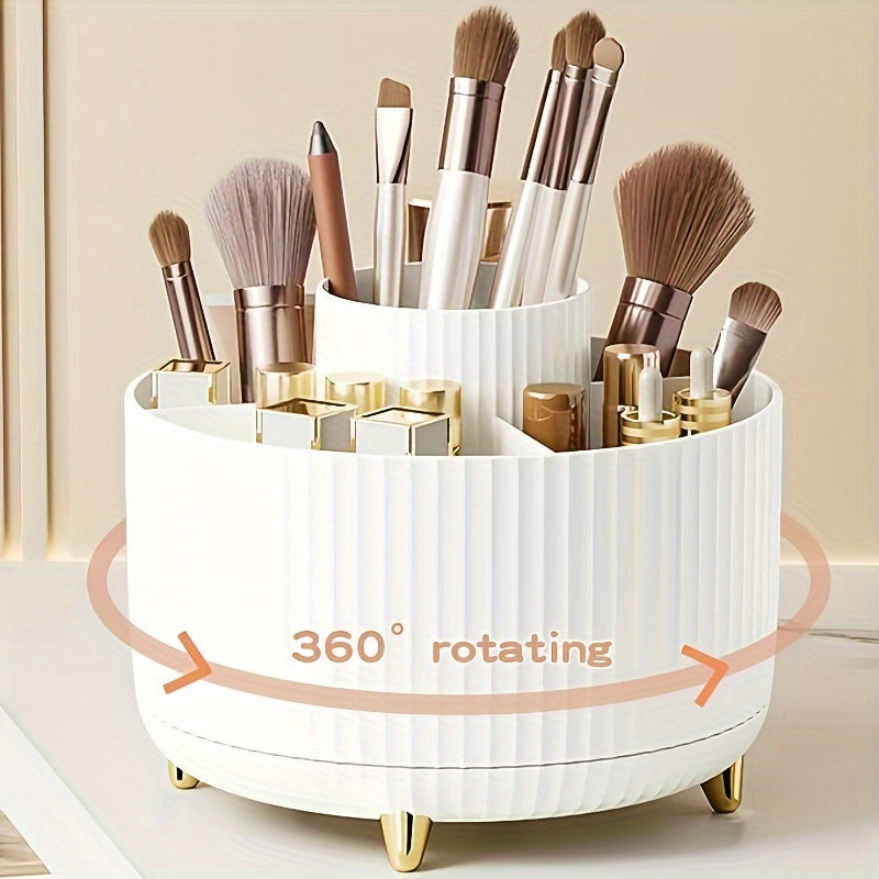 360° Rotating Cosmetic Organizer | Five Sections, Raised Feet