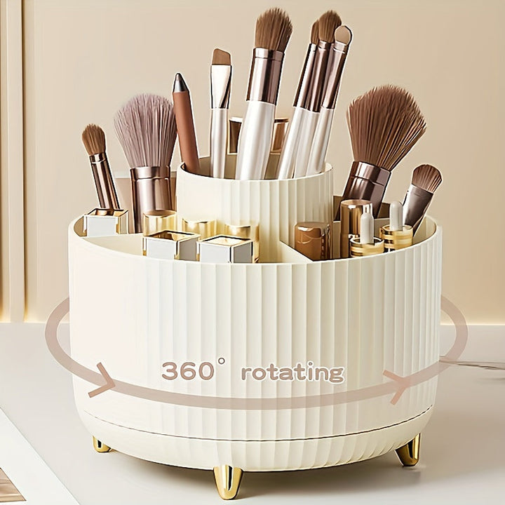 360° Rotating Cosmetic Organizer | Five Sections, Raised Feet