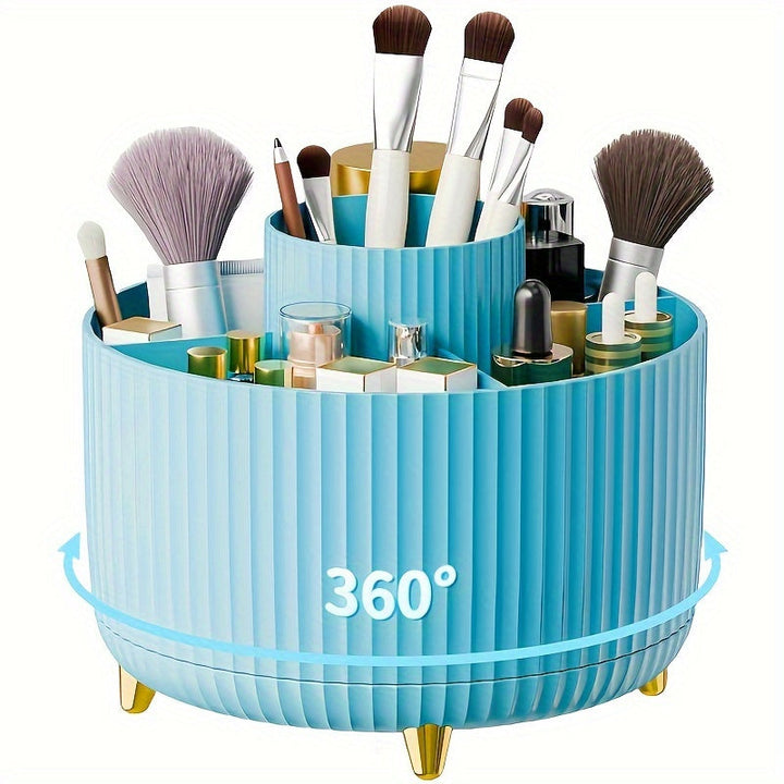 360° Rotating Cosmetic Organizer | Five Sections, Raised Feet