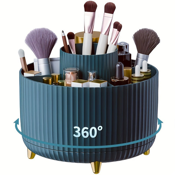360° Rotating Cosmetic Organizer | Five Sections, Raised Feet