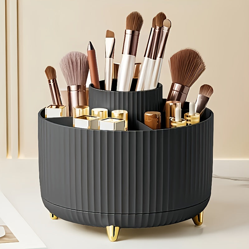 360° Rotating Cosmetic Organizer | Five Sections, Raised Feet