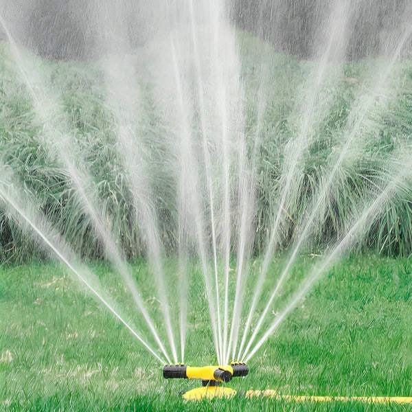 360° Rotating Garden Sprinkler | Adjustable Spray Distance | Universal Hose Connector | Stable Base