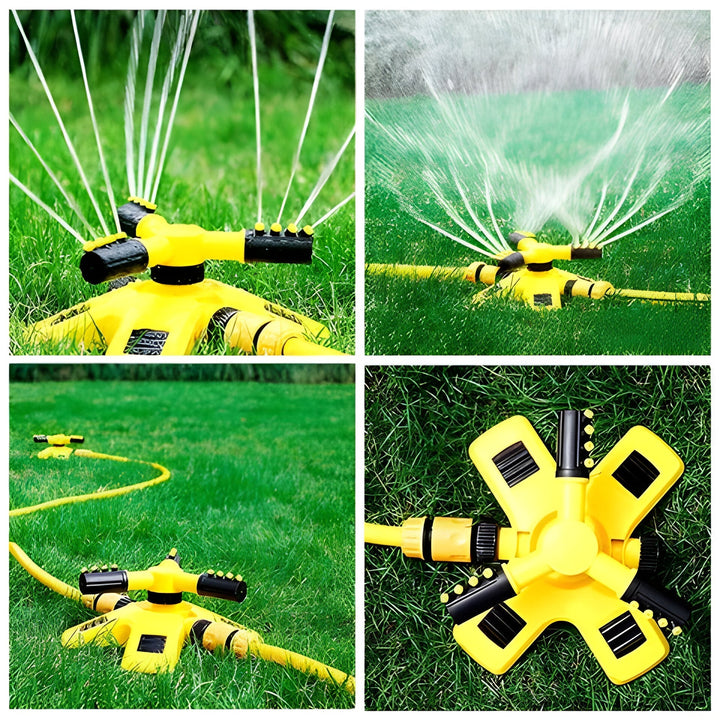 360° Rotating Garden Sprinkler | Adjustable Spray Distance | Universal Hose Connector | Stable Base