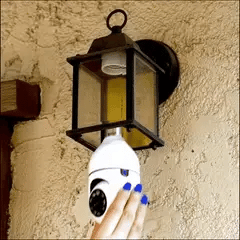360° Security Camera for E27 Socket | Full HD Night Vision &amp; Motion Detection Alerts | Wi-Fi App Control Indoor Outdoor