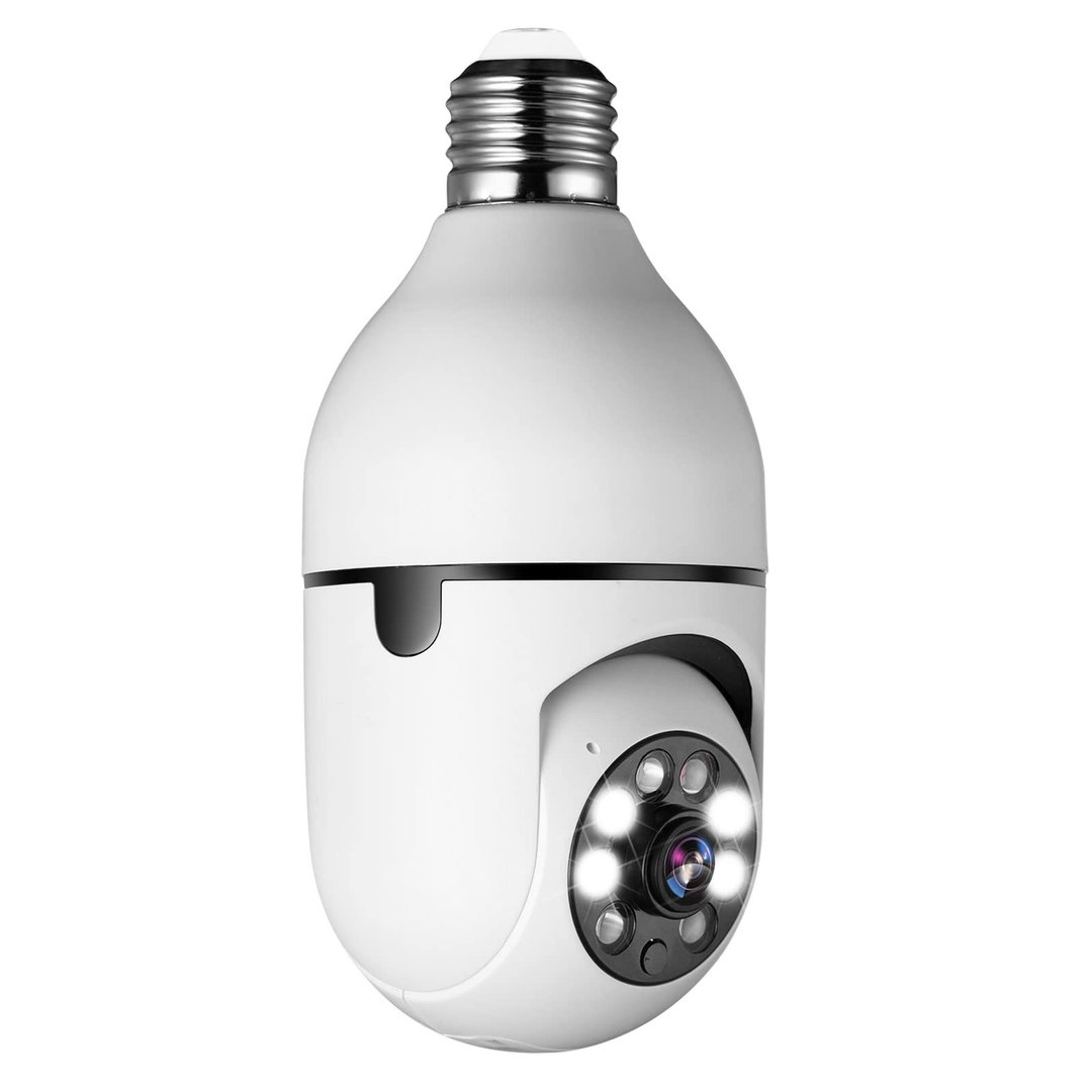 360° Security Camera for E27 Socket | Full HD Night Vision &amp; Motion Detection Alerts | Wi-Fi App Control Indoor Outdoor