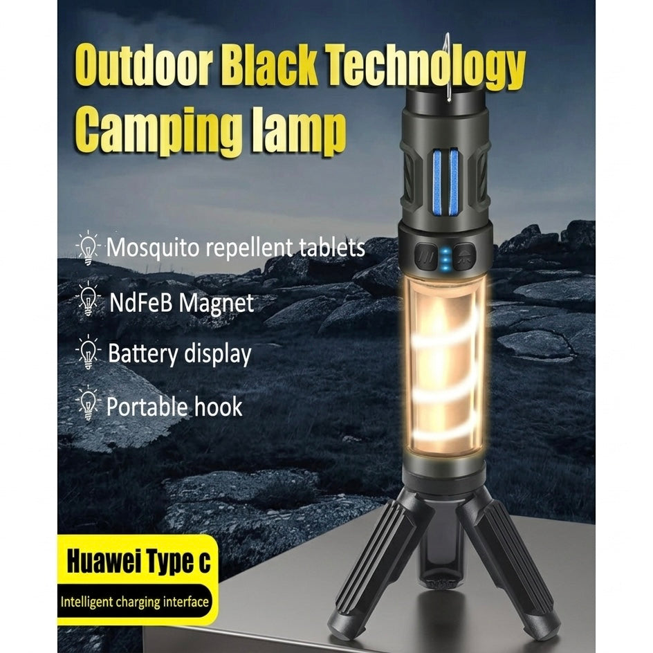 Outdoor Mosquito Repellent Light | Adjustable Brightness | USB-C Rechargeable | 3–15hr Battery