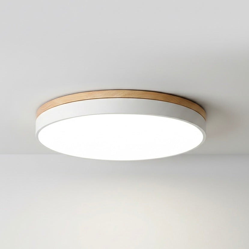 LED Ceiling Light | Natural Wood & Metal | 30cm, 40cm & 50cm | 3000K Warm White | Hardwired | 220V