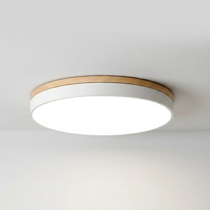 LED Ceiling Light | Natural Wood & Metal | 30cm, 40cm & 50cm | 3000K Warm White | Hardwired | 220V