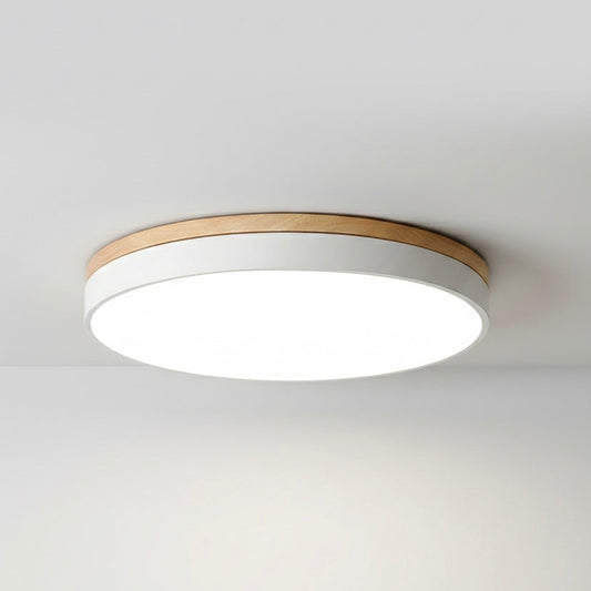 LED Ceiling Light | Natural Wood & Metal | 30cm, 40cm & 50cm | 3000K Warm White | Hardwired | 220V