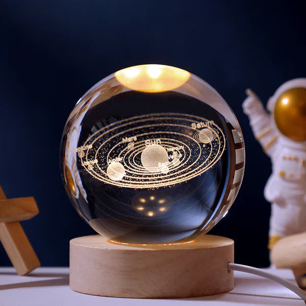 3D Engraved Crystal Ball Lamp | LED Moon Night Light