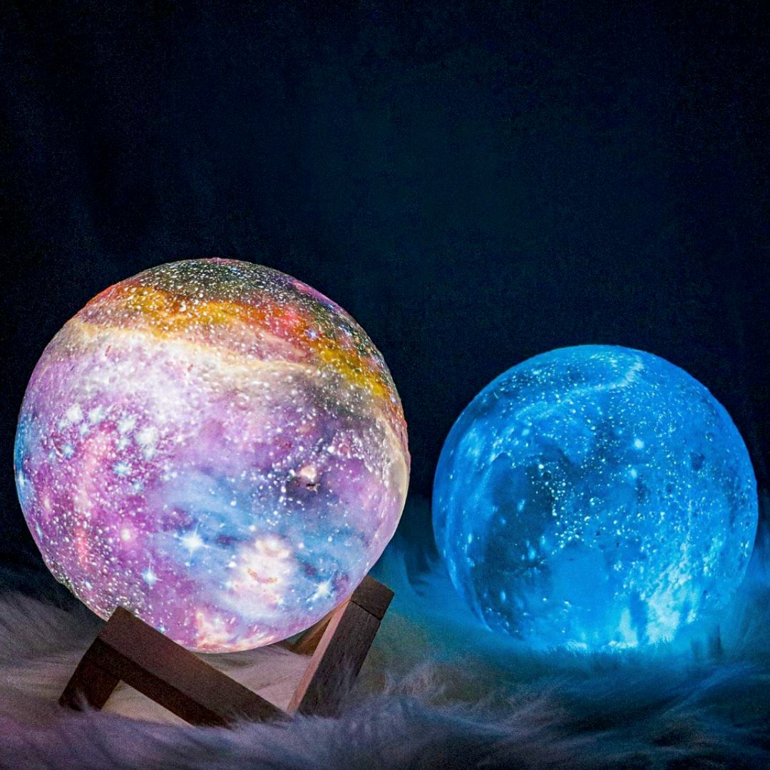 3D Galaxy Moon Lamp | 16 Colours With Remote And Stand