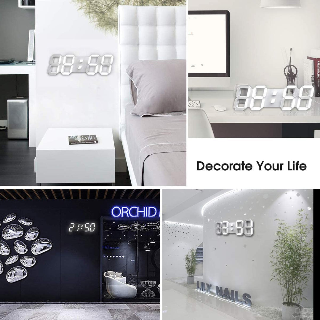 3D LED Digital Wall Clock | Remote-Controlled 38cm Display