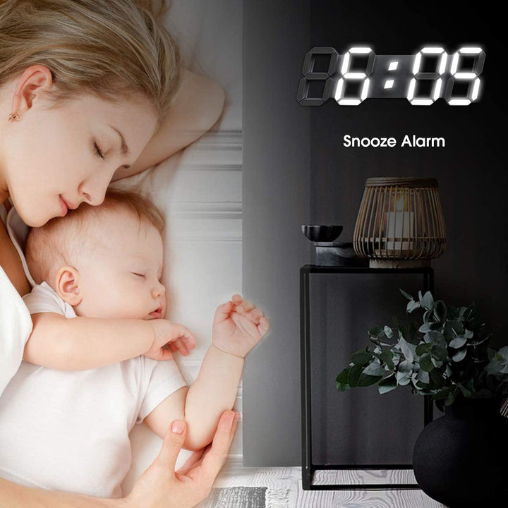 3D LED Digital Wall Clock | Remote-Controlled 38cm Display