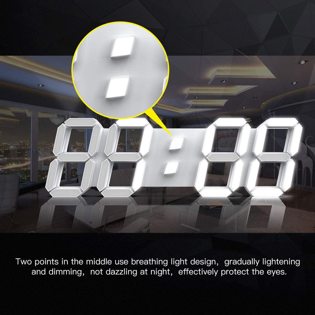 3D LED Digital Wall Clock | Remote-Controlled 38cm Display