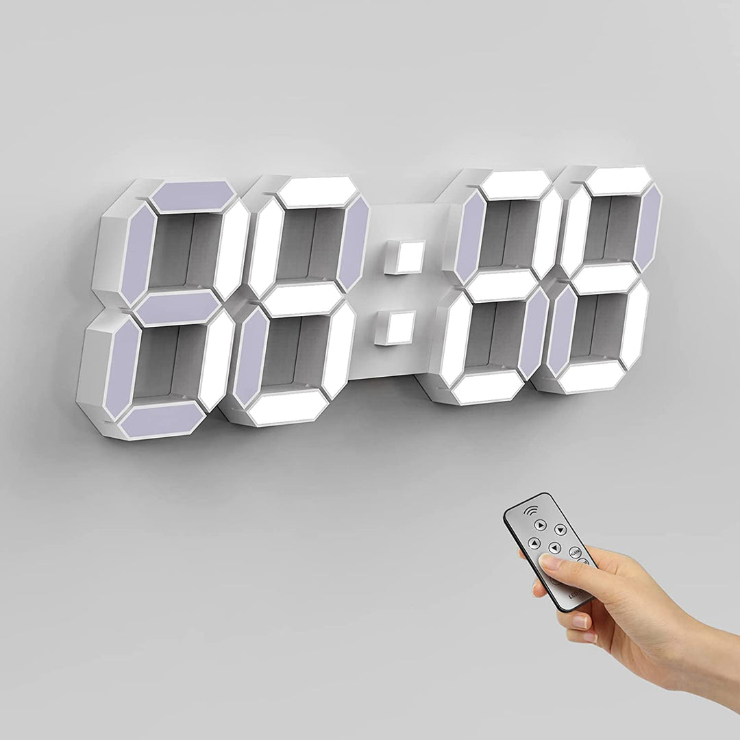 3D LED Digital Wall Clock | Remote-Controlled 38cm Display