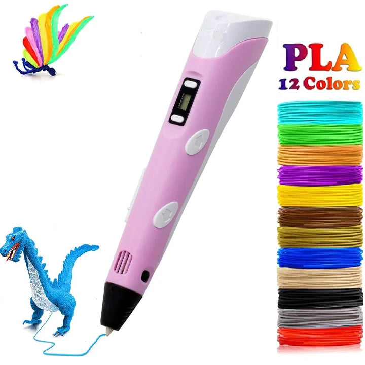 3D Printing Pen for Kids | Adjustable Temperature &amp; Speed Control | Non-Toxic PLA Filament Starter Kit, Safe for Ages 3+