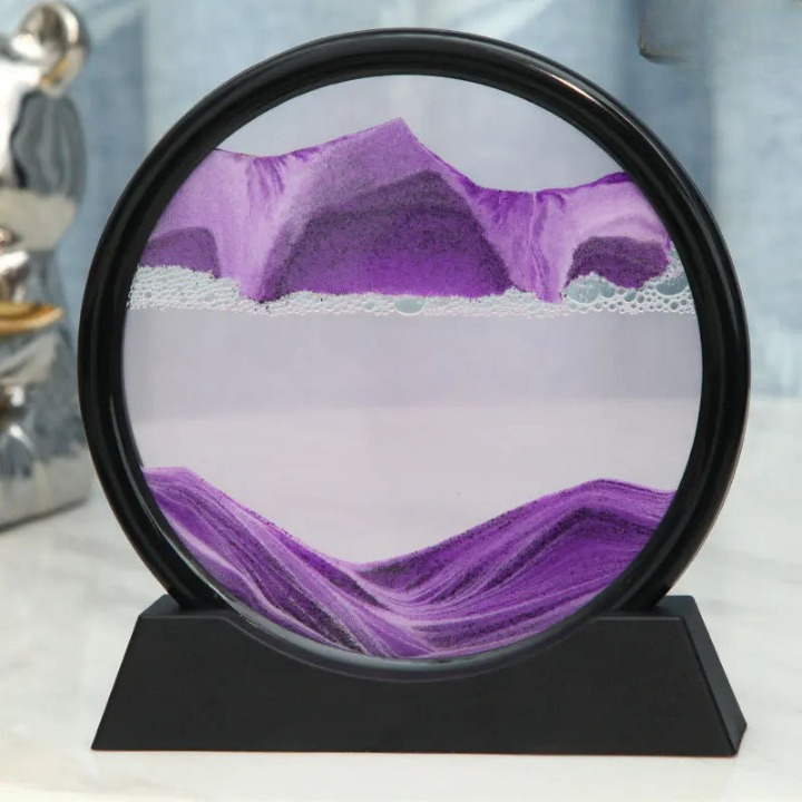 3D Sand Picture Glass | Round Moving Sand Art Frame