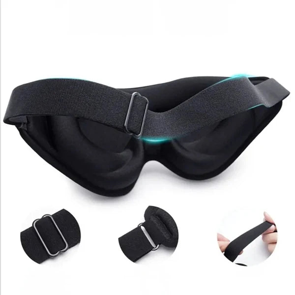 3D Sleep Mask Memory Foam | Contoured, Breathable &amp; Adjustable Strap | Blocks Light, No Eye Pressure for Deep Sleep
