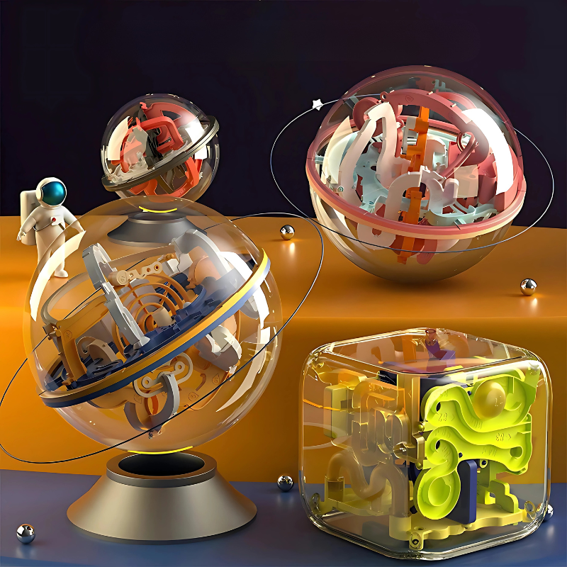3D Spherical Maze Puzzle Ball Four Difficulty Levels